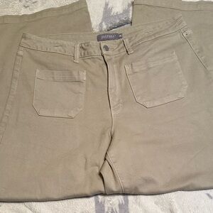 A57.   Just USA Tan Flare & Wide Leg Jeans size 14 w